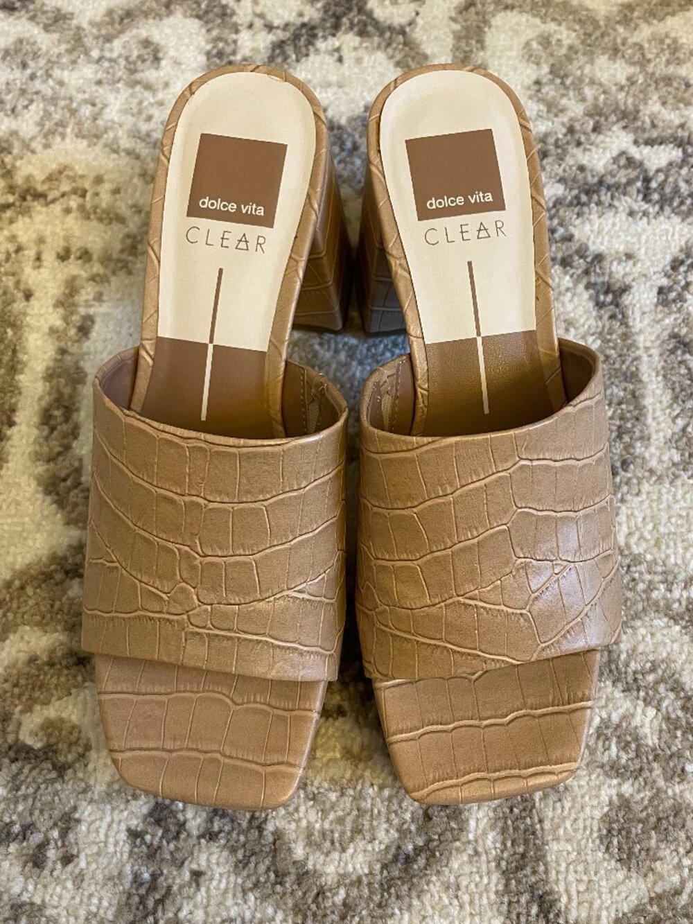 Dolce Vita Cafe Embossed Marsha Platform Slide Sandals Size 7.5